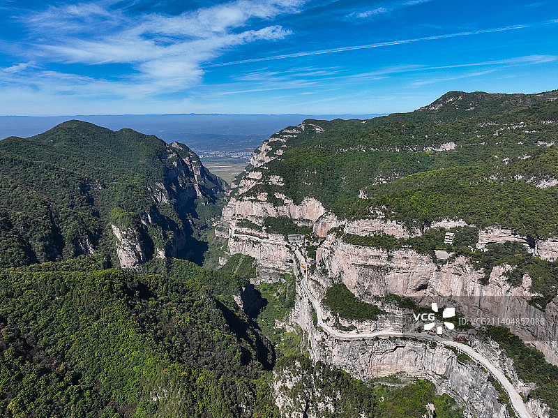 山西介休绵山风光航拍图片素材