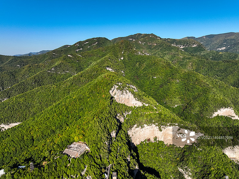 山西介休绵山风光航拍图片素材