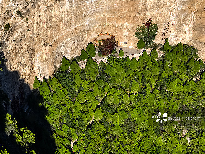 山西介休绵山风光航拍图片素材