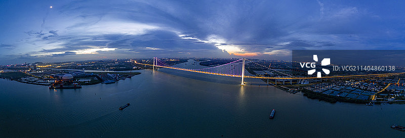 中国广州南沙大桥全景航拍图片素材