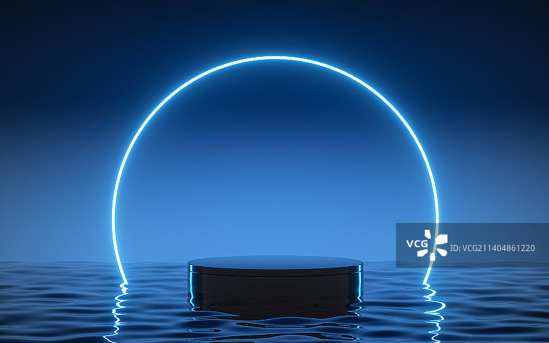 三维展台海平面光线场景背景图片素材