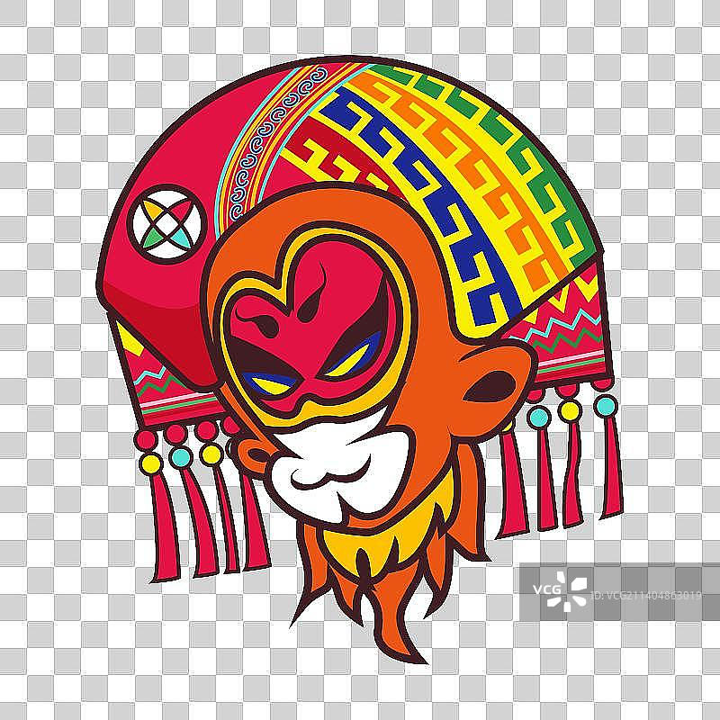 民族风动物纹样生肖猴矢量图案图片素材