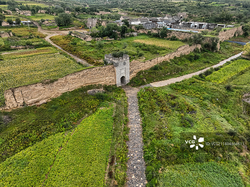 山西杀虎口古长城风光航拍图片素材
