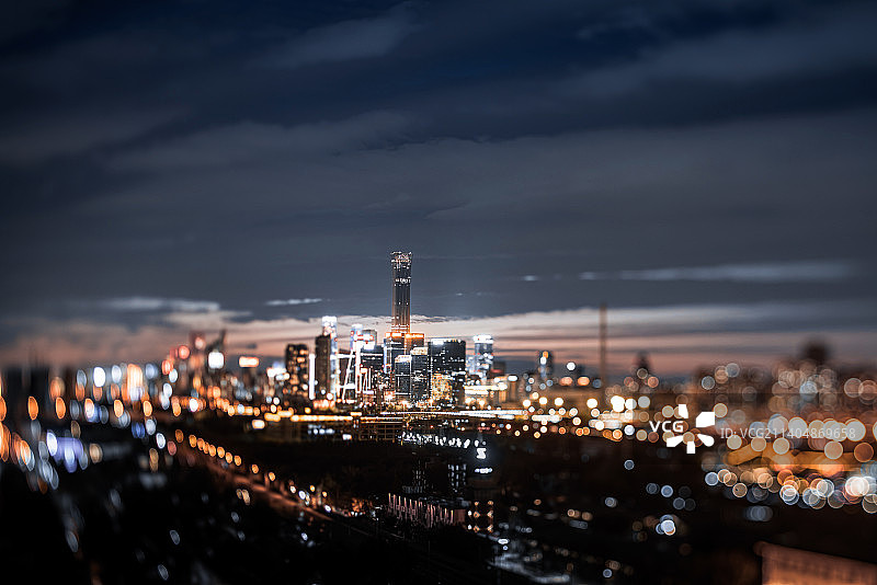 北京国贸CBD夜景图片素材