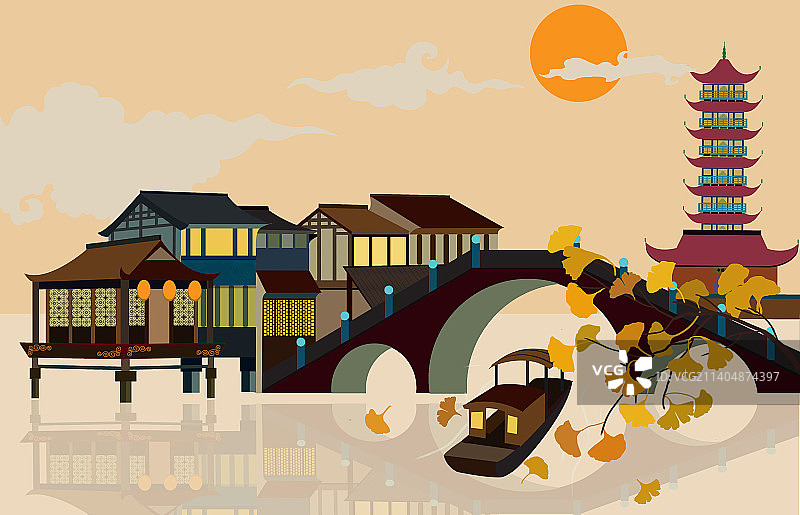 取景于乌镇景区一角，记录了春夏秋冬不同的景色，令人心情愉悦，赏心悦目。图片素材