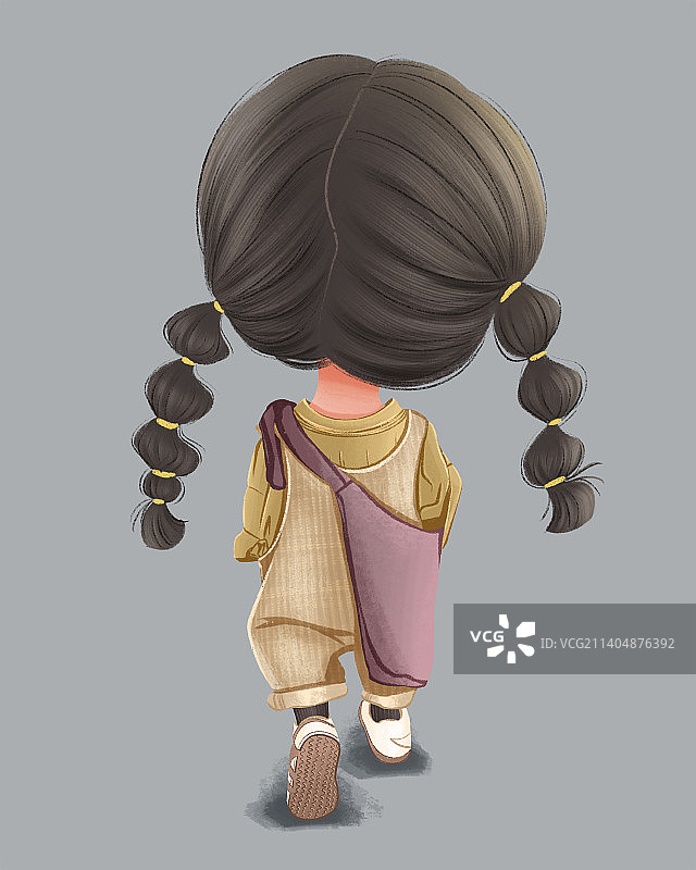 卡通小人背影图片素材