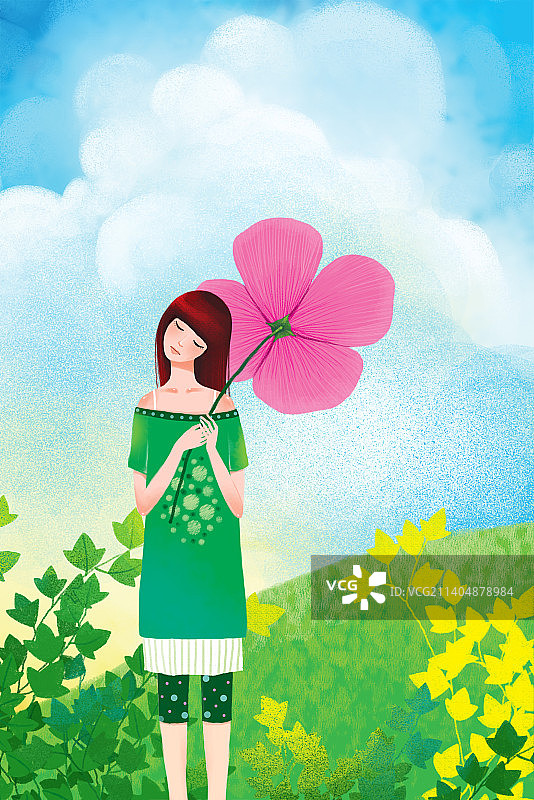 肩膀上扛着大红花的女人图片素材