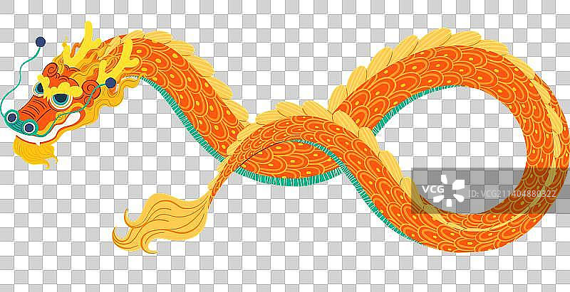 手绘卡通可爱红色中国龙图片素材