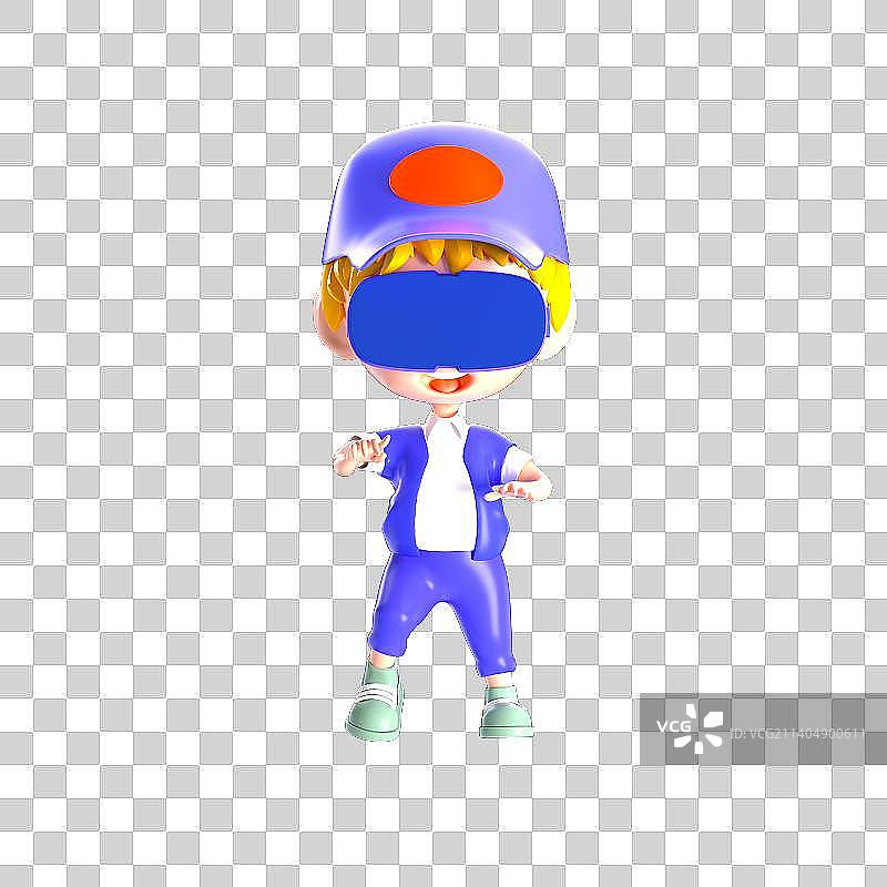 3D渲染卡通男孩形象图片素材