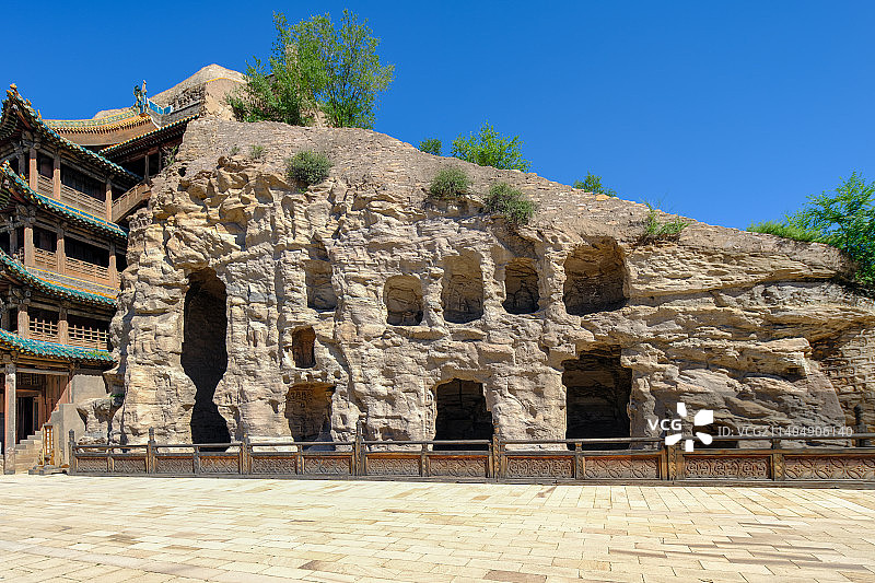 中国山西大同云冈石窟第五窟图片素材