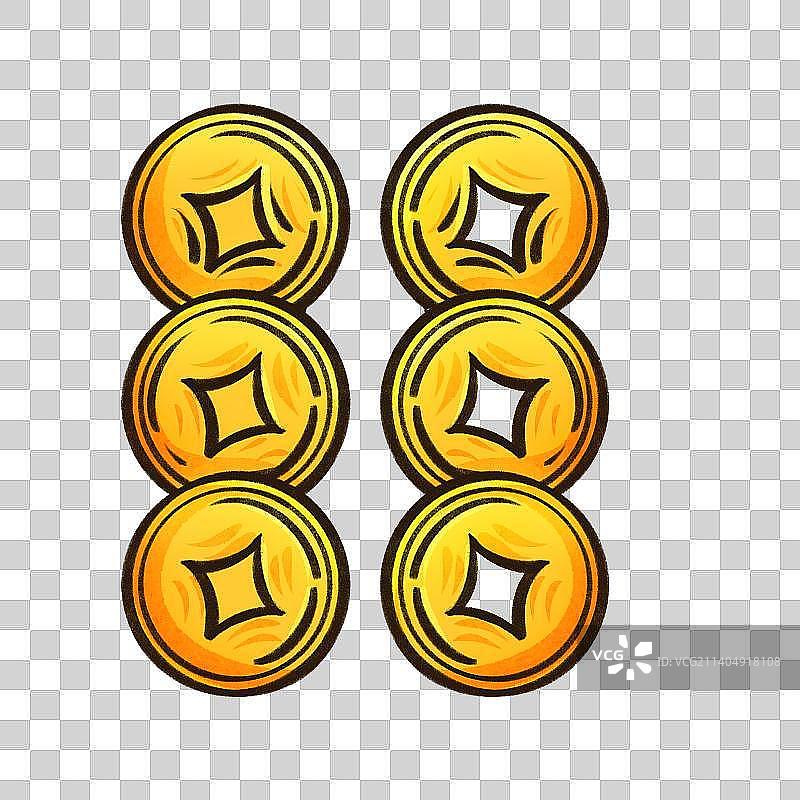 一串铜钱金币图片素材
