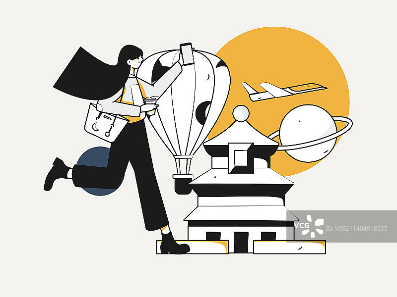 节假日旅游出行人物互联网背景矢量插画图片素材