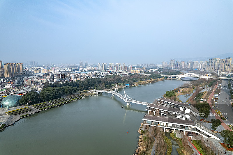 航拍台州黄岩城市建筑都市风光图片素材