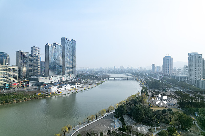 航拍台州黄岩城市建筑都市风光图片素材