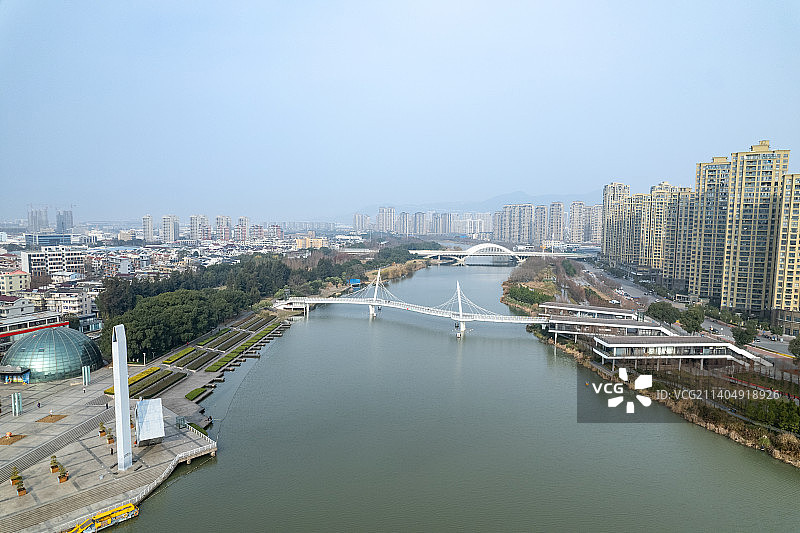 航拍台州黄岩城市建筑都市风光图片素材