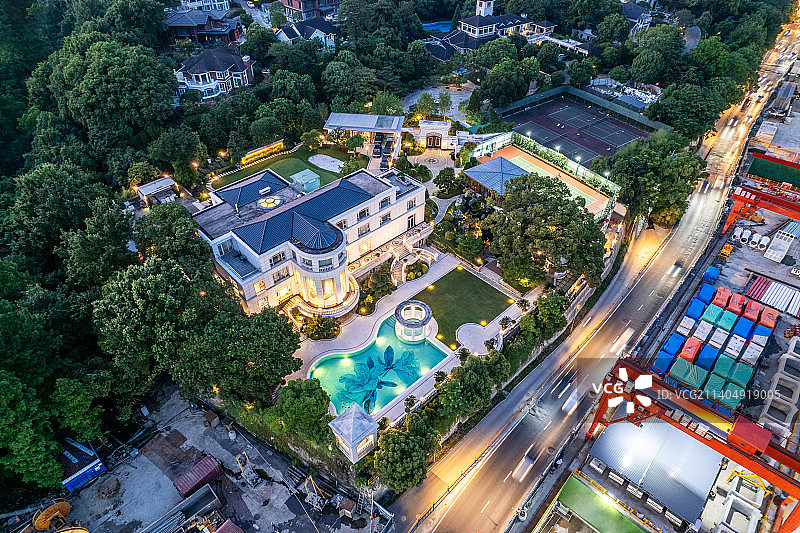 俯瞰别墅豪宅图片素材