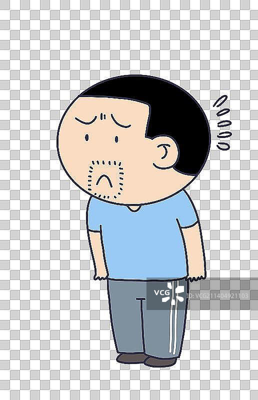 元素：委屈的中年人图片素材