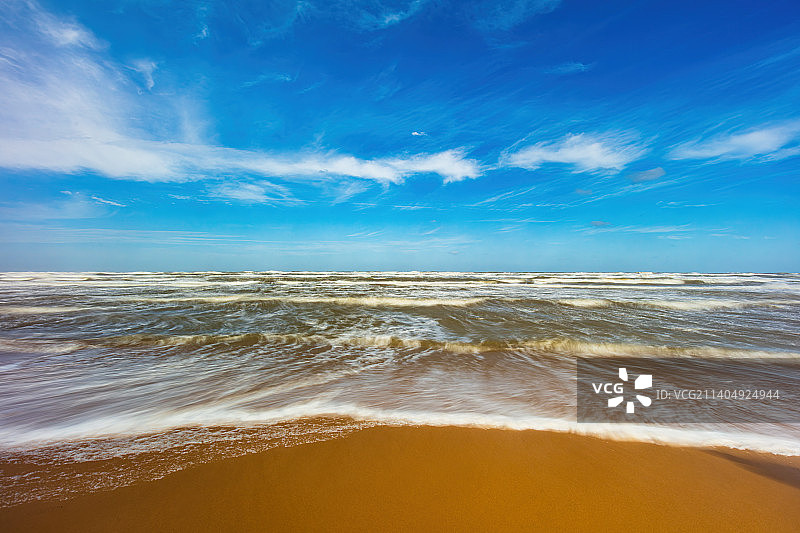 威海那香海沙滩海岸线风景图片素材