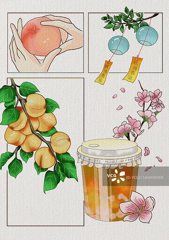 奶茶分镜-多肉杏运桃图片素材