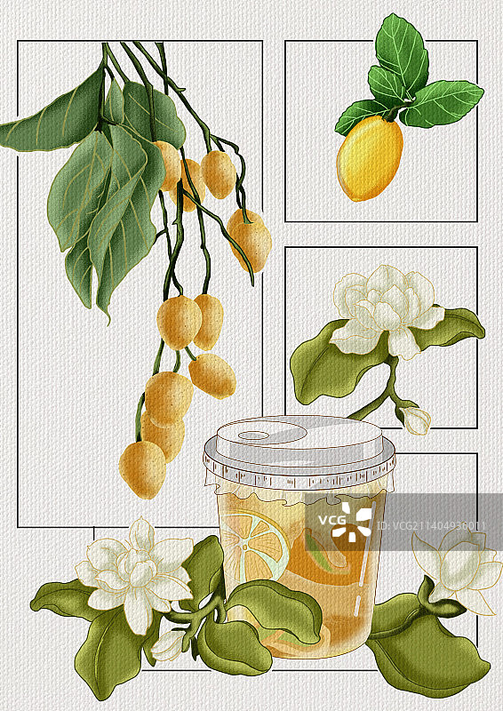 奶茶分镜-黄皮冰柠檬茶图片素材