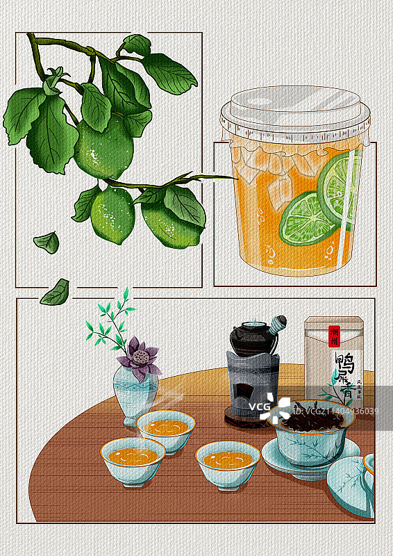 奶茶分镜-鸭屎香柠檬茶图片素材