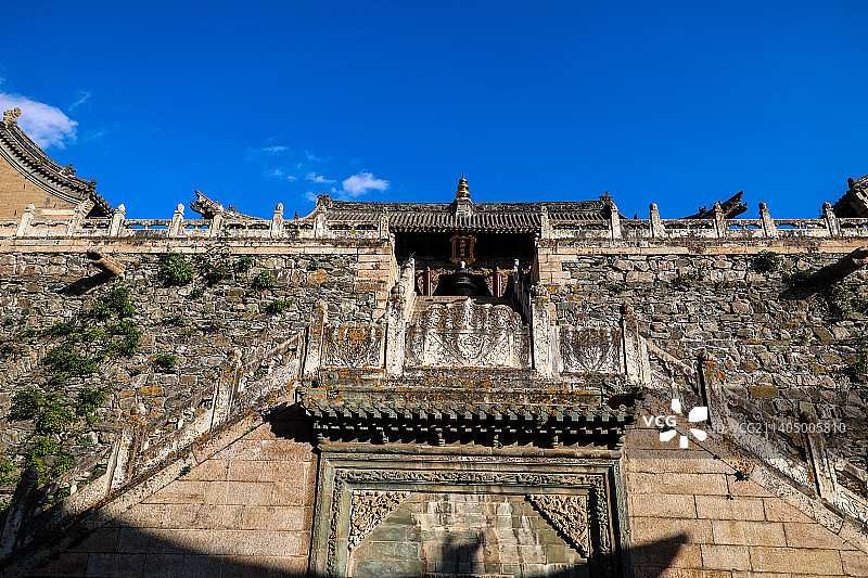 山西五台山南山寺建筑风光图片素材