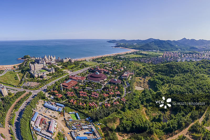 航拍辽宁大连金石滩黄金海岸和发现王国图片素材