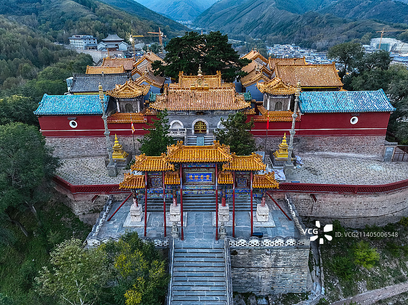 山西五台山菩萨顶建筑风光图片素材