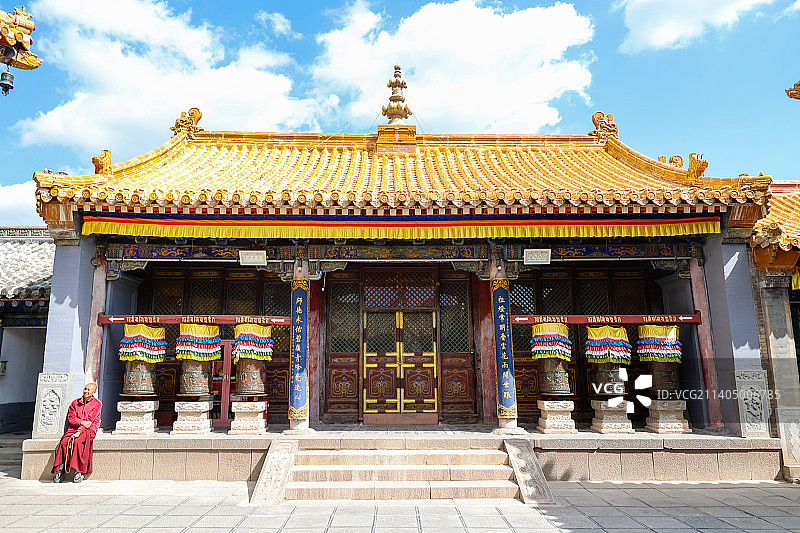 山西五台山菩萨顶建筑风光图片素材