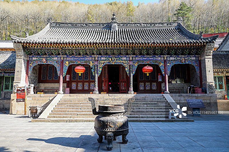 山西五台山普化寺建筑风光图片素材