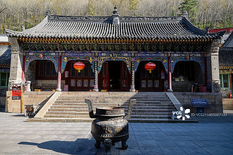 山西五台山普化寺建筑风光图片素材