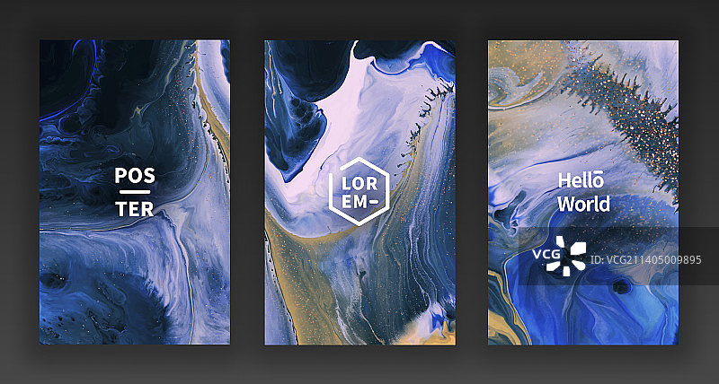 自然抽象流体艺术海报模板图片素材