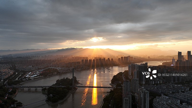 航拍福州闽江之心图片素材