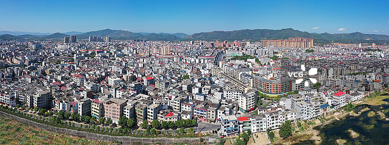 永新县城航拍图片素材