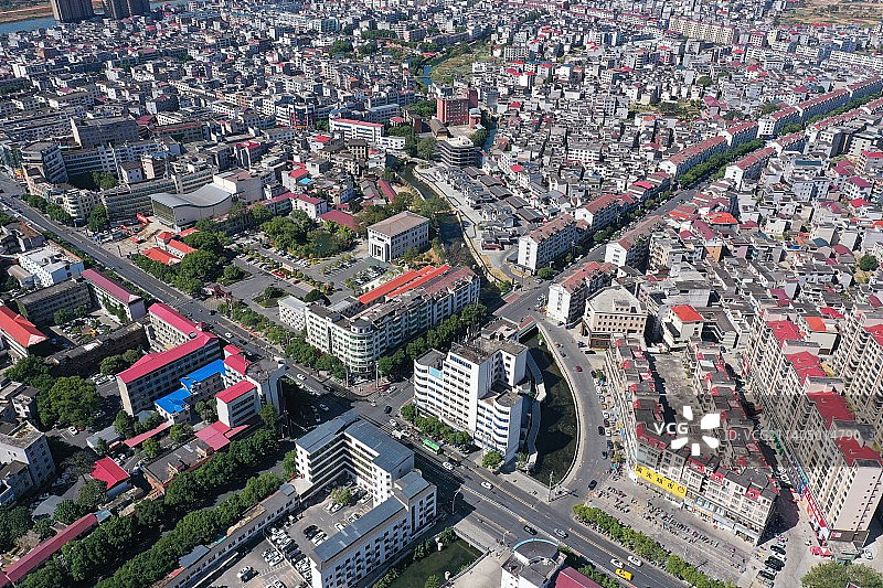 永新县城航拍图片素材