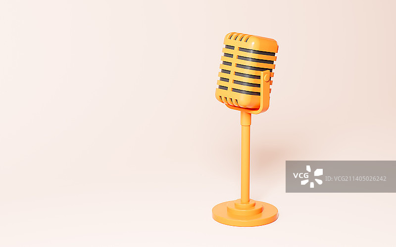 卡通麦克风3D渲染图片素材