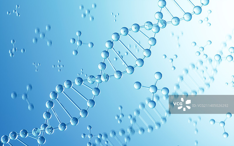 DNA与分子结构背景3D渲染图片素材