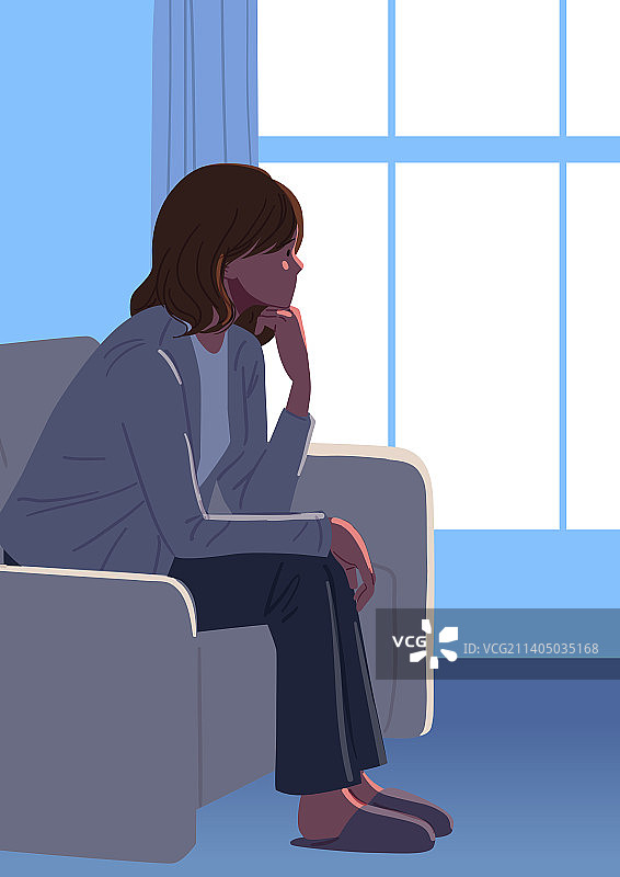 孤独、沮丧、被欺负的女性，焦虑图片素材