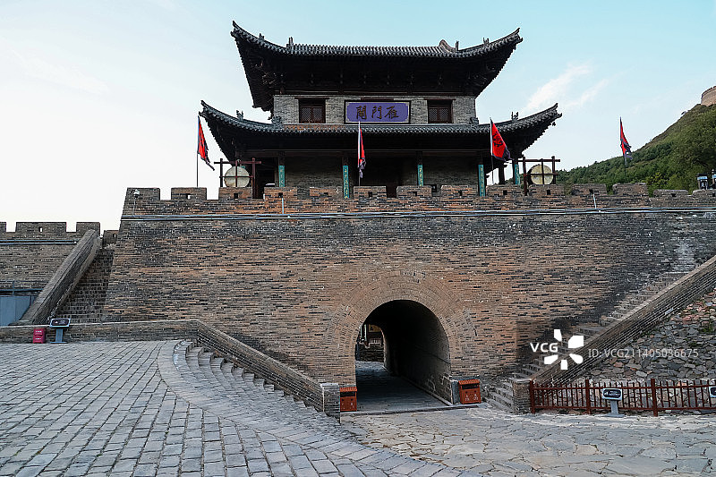 山西雁门关长城建筑风光航拍图片素材