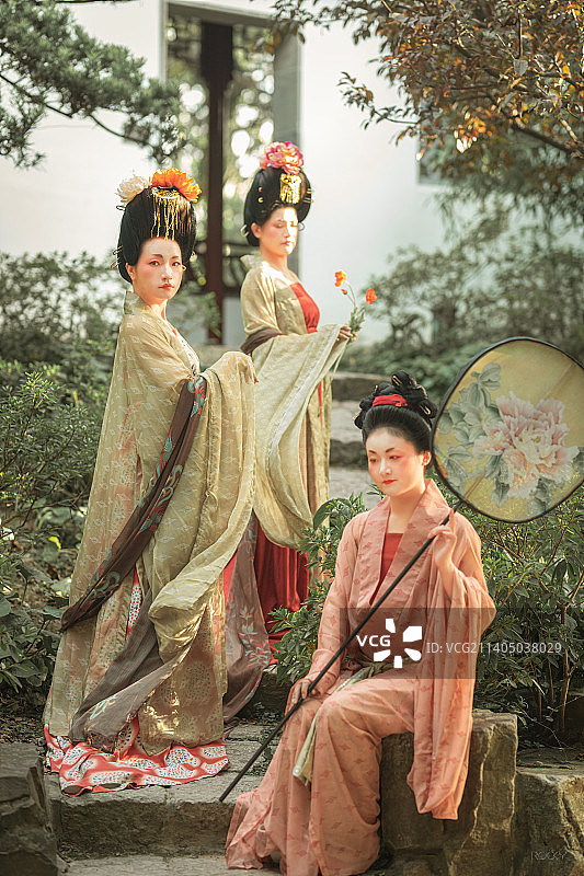 簪花仕女图图片素材