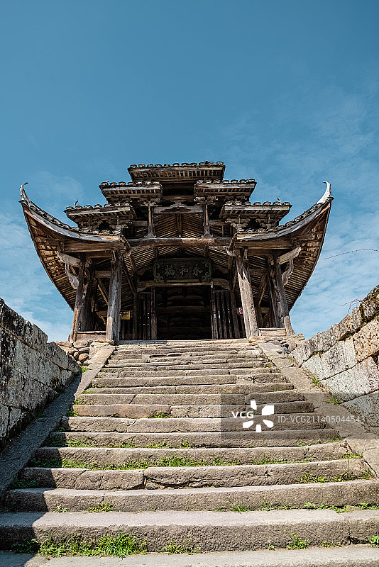 浙江龙泉市安仁镇古廊桥，永和桥图片素材