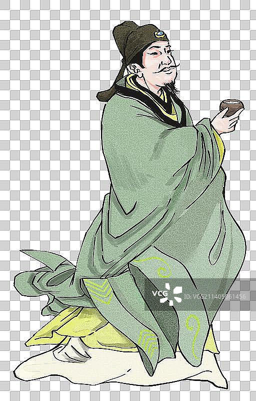 古风男子敬酒图片素材