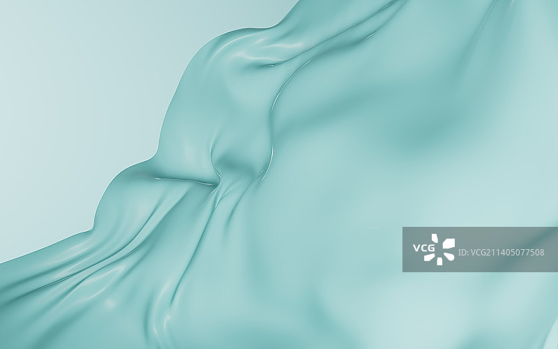 流动的绿色布料3D渲染图片素材
