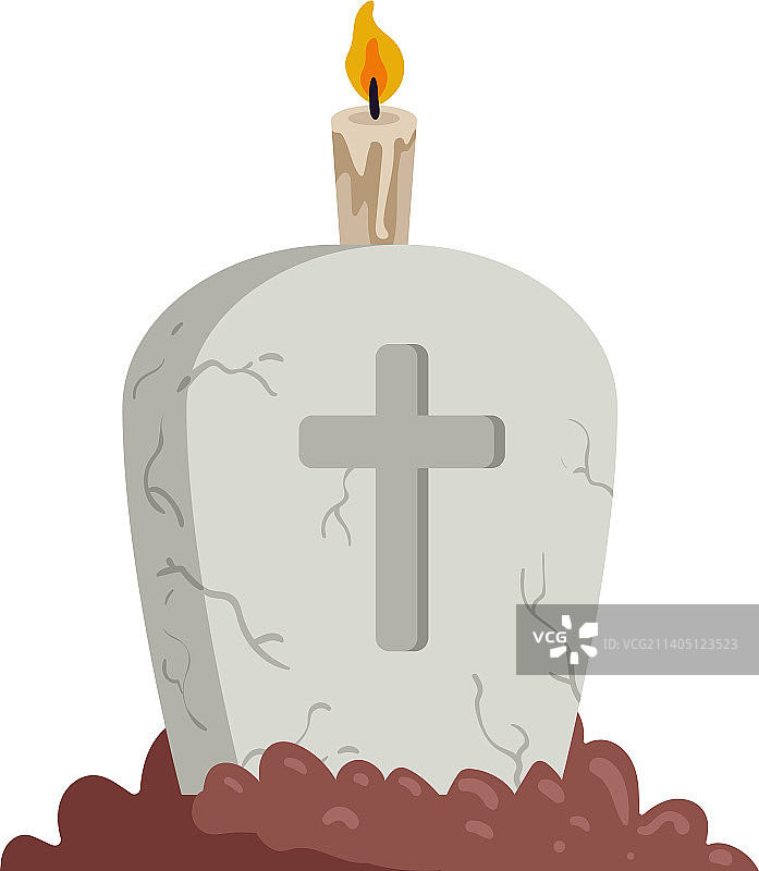 万圣节坟墓和蜡烛图片素材