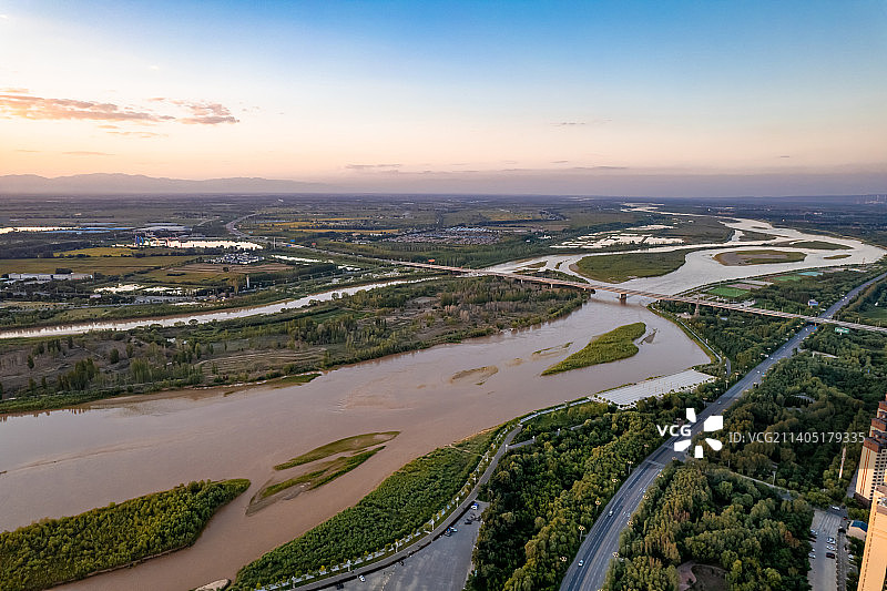 宁夏青铜峡黄河楼黄河风光图片素材