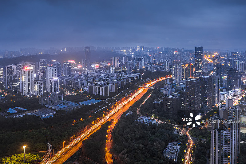 重庆内环渝北北环光电园航拍风光图片素材