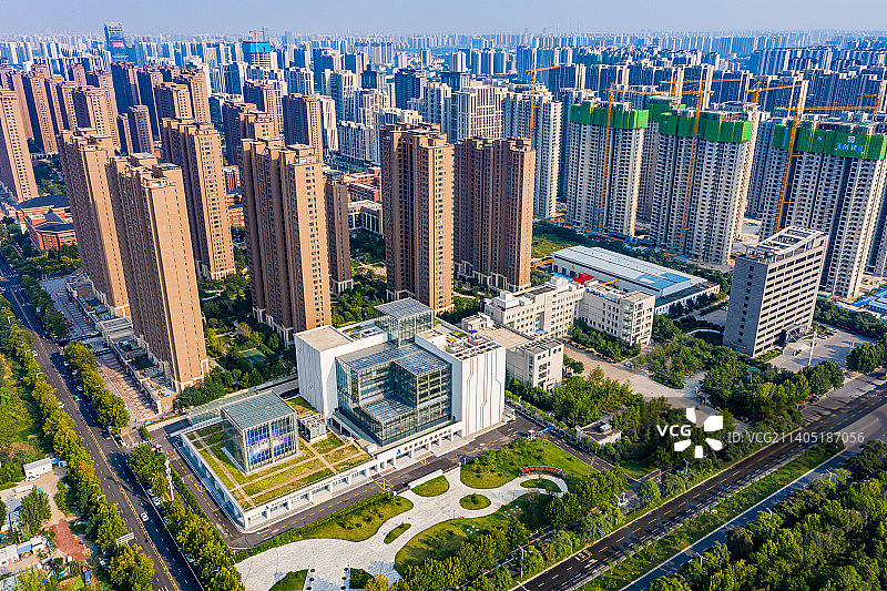 航拍国家超级计算郑州中心（暨河南省超级计算中心）建筑外景图片素材