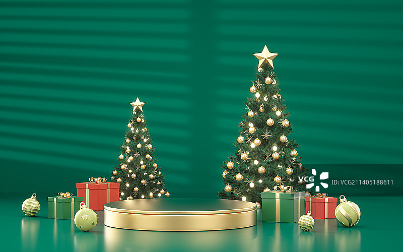 三维图形圣诞节日场景背景图片素材