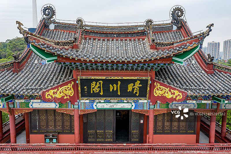 航拍湖北武汉晴川阁景区图片素材