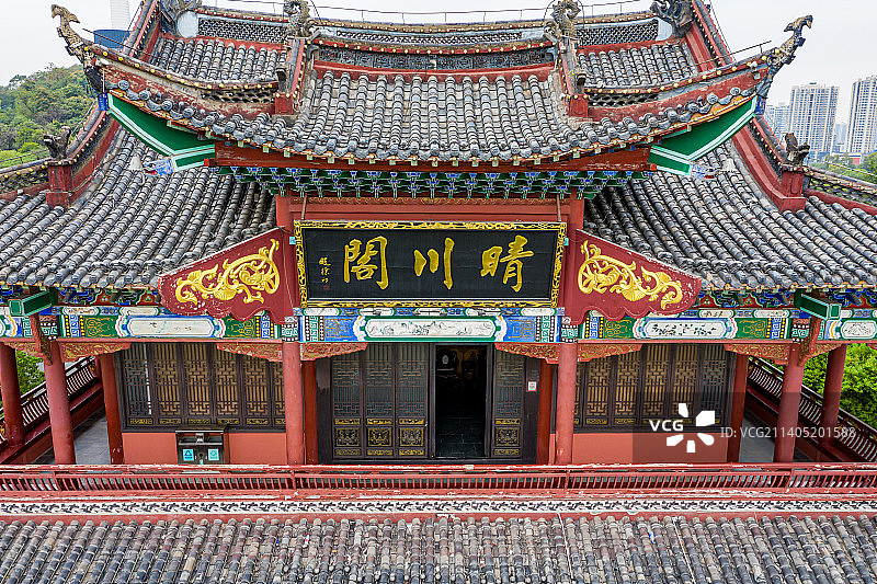 航拍湖北武汉晴川阁景区图片素材